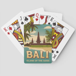 Vintage Travel Bali Indonesia Retro Graphic Playing Cards