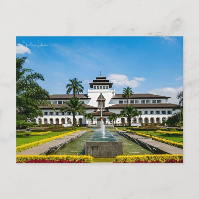 vintage travel Bandung Indonesia vacation city Postcard (Front)