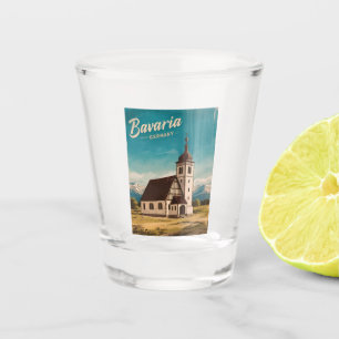 Vintage Travel Bavaria Germany Retro Scenic Shot Glass