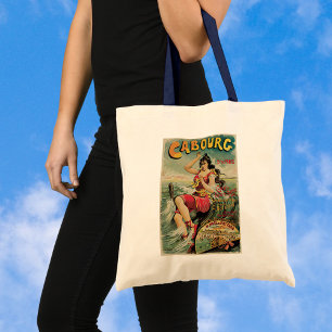 Vintage Travel, Beach Resort, Cabourg France Tote Bag