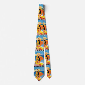 Vintage Travel, Beach Vacation at Calvi, Corsica Tie