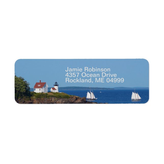 Vintage Travel Blue Ocean Lighthouse Maine Sail (Front)