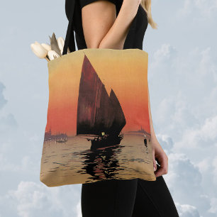 Vintage Travel, Boats at Excelsior Palace Venice Tote Bag