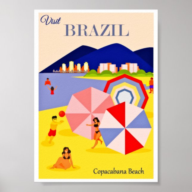 Vintage Travel Brazil Poster (Front)