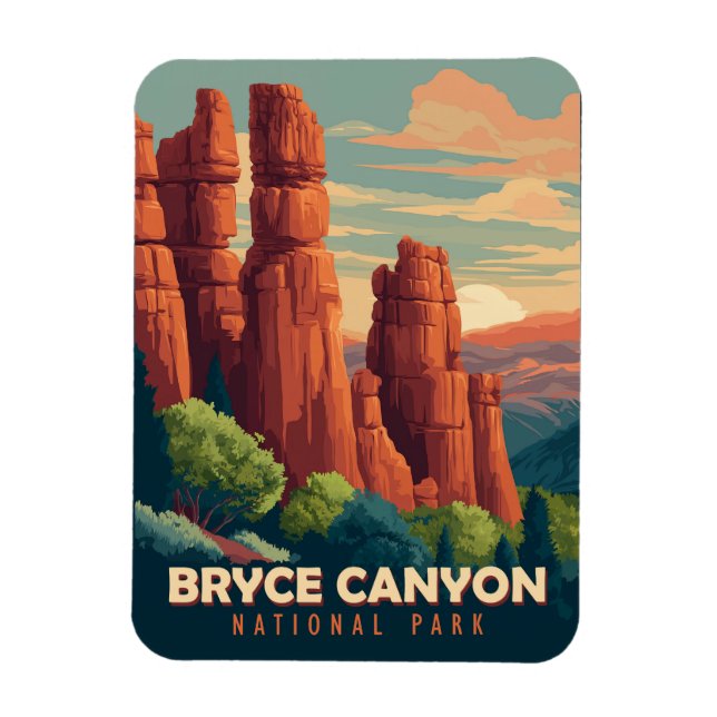 Vintage Travel Bryce Canyon National Park Utah Magnet (Vertical)