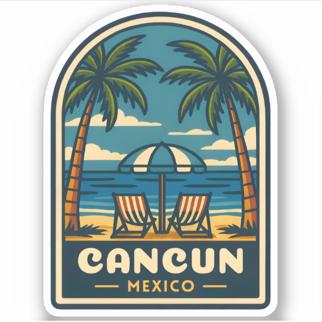 Vintage Travel Cancun Mexico Beach Seaside Retro (Front)