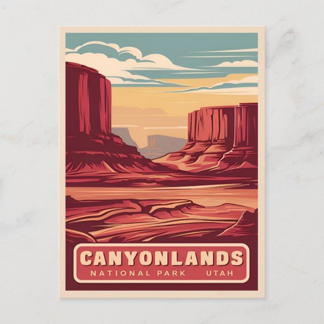 Vintage Travel Canyonlands National Park Landscape Postcard (Front)