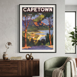 Vintage Travel, Cape Town, a City in South Africa Poster