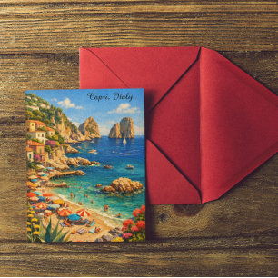 Vintage Travel – Capri Italy Marina Piccola Beach Postcard
