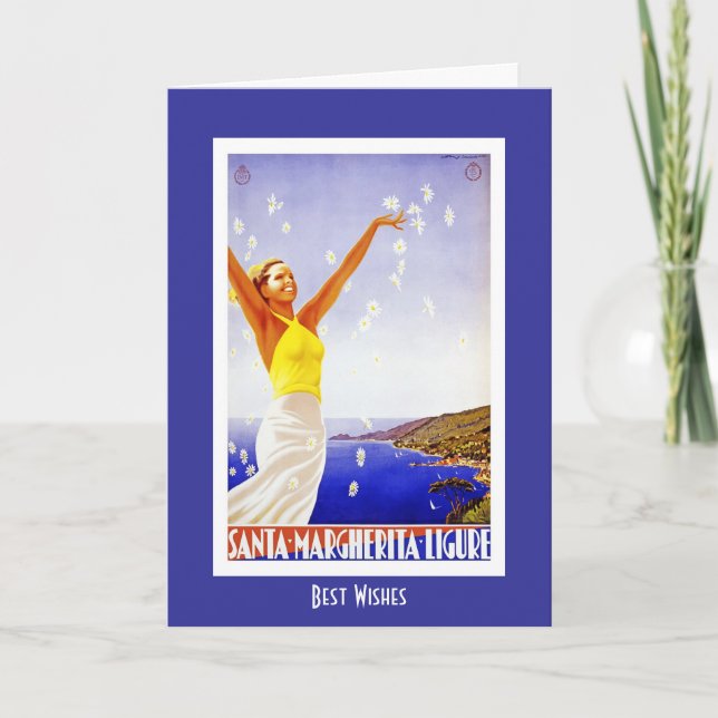 Vintage Travel Card Santa Margherita Italy (Front)