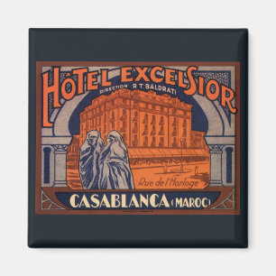 Vintage Travel, Casablanca in Morocco, Africa Magnet