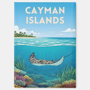 Vintage Travel Cayman Islands Underwater Nature Magnet