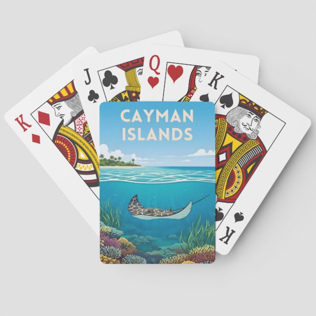 Vintage Travel Cayman Islands Underwater Nature Playing Cards (Back)
