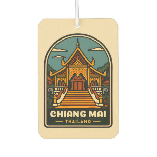Vintage Travel Chiang Mai Thailand Retro Car Air Freshener
