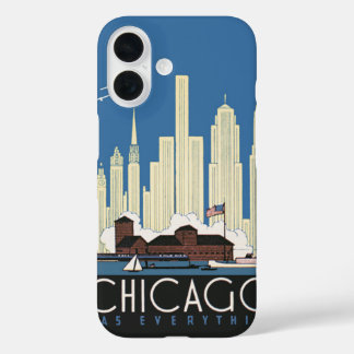 Vintage Travel Chicago Has Everything City Skyline iPhone 16 Case