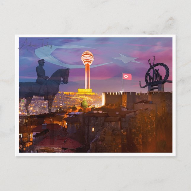Vintage travel city Ankara Turkey vacation retro  Postcard (Front)