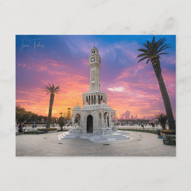 Vintage travel city Izmir Turkey Ephesus Acropolis Postcard (Front)