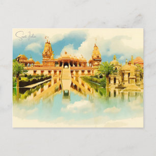 Vintage travel city Surat India vacation retro Postcard