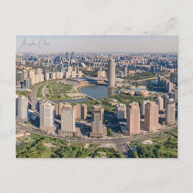 Vintage travel city zhengzhou China chinese retro Postcard (Front)