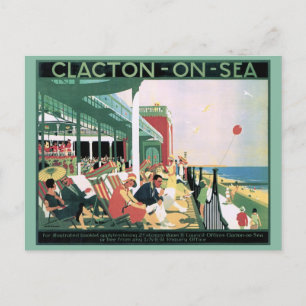 Vintage travel Clacton-On-Sea Essex England Poster Postcard