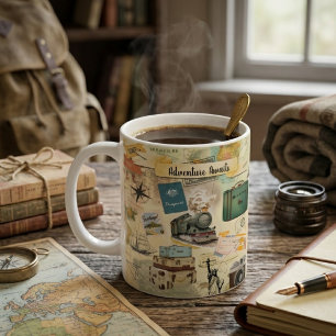 Vintage Travel Collage Coffee Mug