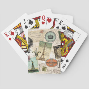 Vintage Travel collage deck of cards