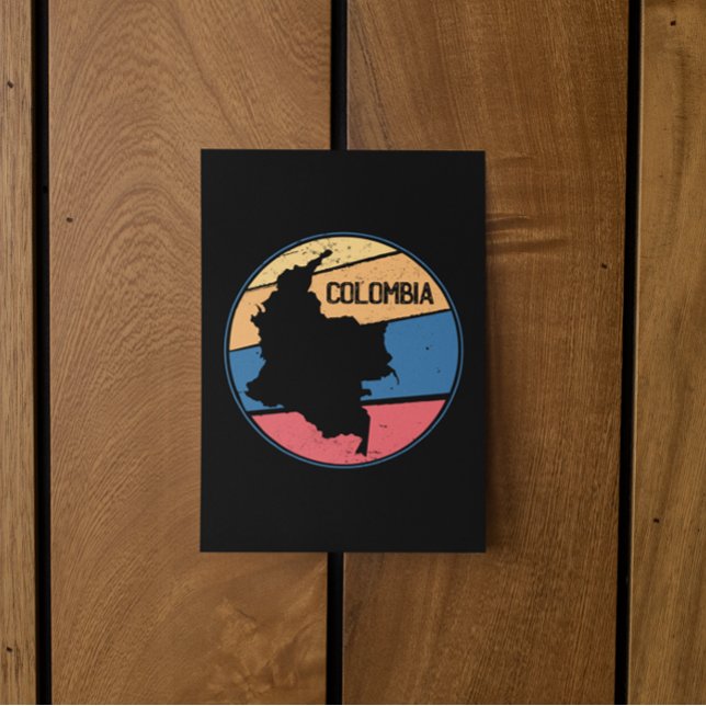 Vintage Travel Colombia Map Colourful Postcard (Vintage Travel Colombia Map Colorful Postcard)