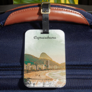 Vintage Travel Copacabana Beach Rio de Janeiro  Luggage Tag