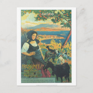 Vintage travel Corsica, Ajaccio - Postcard