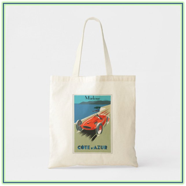 Vintage Travel Cote d'Azur Tote Bag (Creator Uploaded)