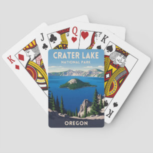 Vintage Travel Crater Lake National Park Oregon Playing Cards