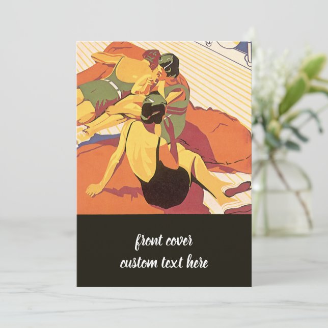 Vintage Travel, Cruise Ship Bon Voyage Party Invitation (Standing Front)