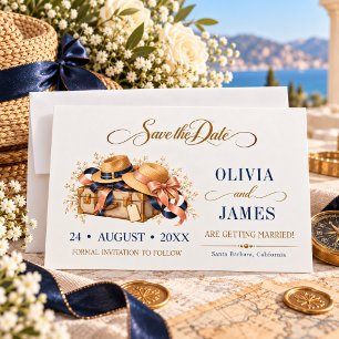 Vintage Travel Destination Mature Wedding Romance Save The Date