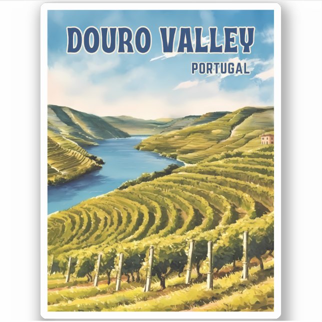 Vintage Travel Douro Valley Portugal Vineyard (Front)