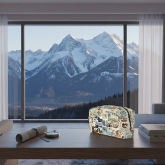 Vintage Travel Ephemera Collage Dopp Kit