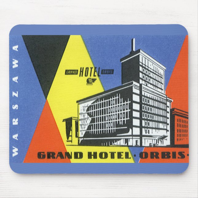 Vintage Travel Europe, Warsaw (Warszawa), Poland Mouse Pad (Front)