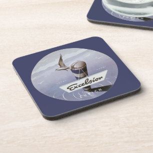 Vintage Travel Excelsior Hotel Zurich Switzerland Coaster