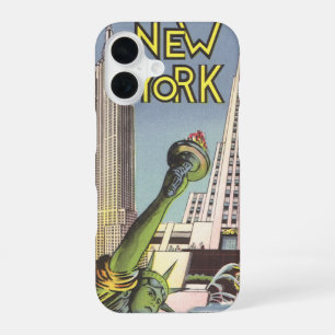 Vintage Travel, Famous New York City Landmarks iPhone 16 Case