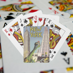 Vintage Travel, Famous New York City Landmarks Playing Cards
