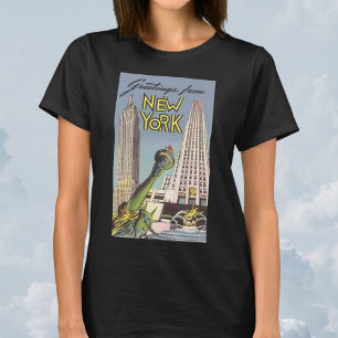 Vintage Travel, Famous New York City Landmarks T-Shirt