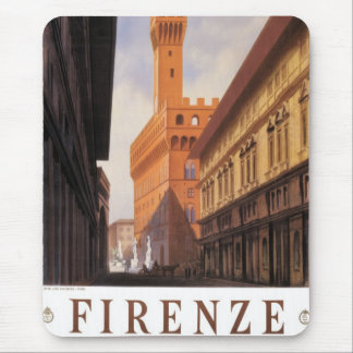 Vintage Travel, Firenze, Florence, Palazzo Vecchio Mouse Pad