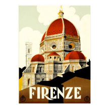 Vintage Travel Firenze Italy Print