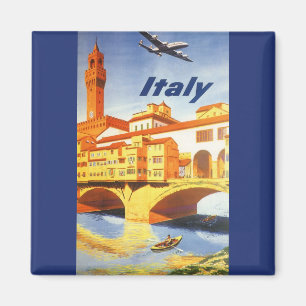 Vintage Travel Florence Firenze Italy Bridge River Magnet