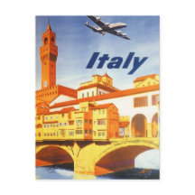 Vintage Travel Florence Firenze Italy Bridge River