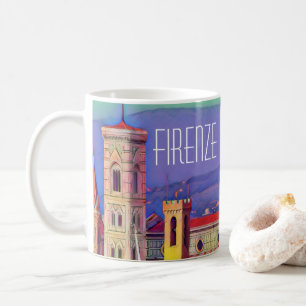 Vintage Travel Florence Firenze Italy Church Duomo Coffee Mug