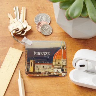 Vintage Travel Florence Firenze Italy Church Duomo Key Ring