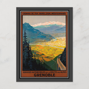 Vintage travel France, Grenoble - Postcard