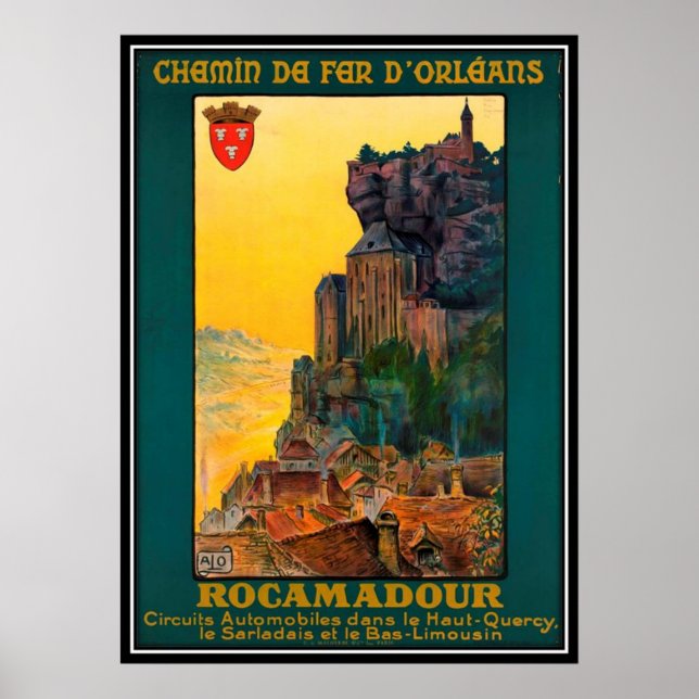 Vintage travel France, Rocamadour - Poster (Front)