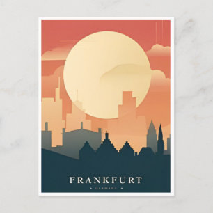 Vintage Travel Frankfurt Skyline Germany Vintage Postcard