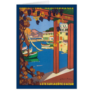 Vintage Travel, French Riviera Mediterranean Sea